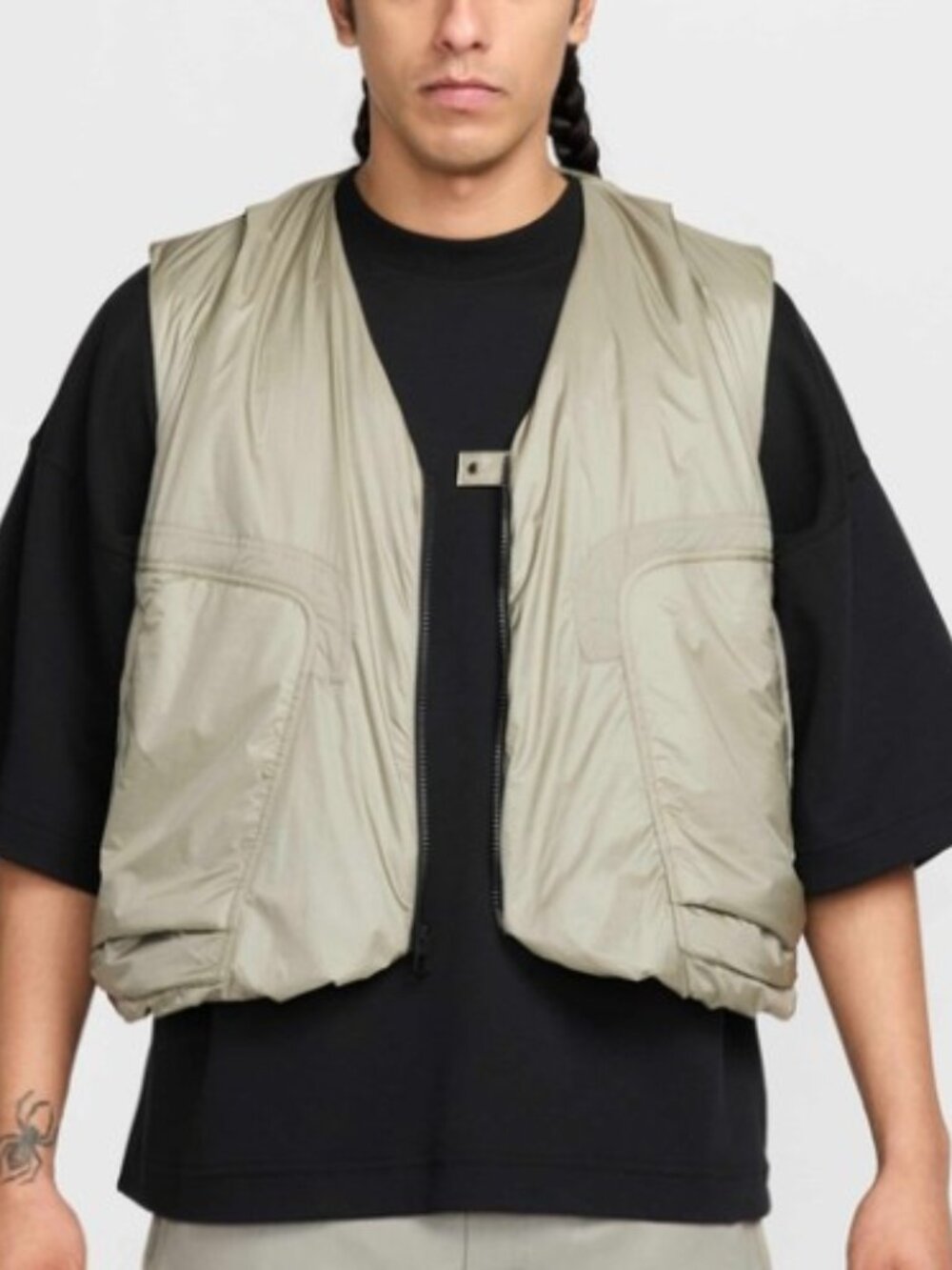 Nike Tech Woven Vest Olive Loose Fit HM4262-320 Men Size L